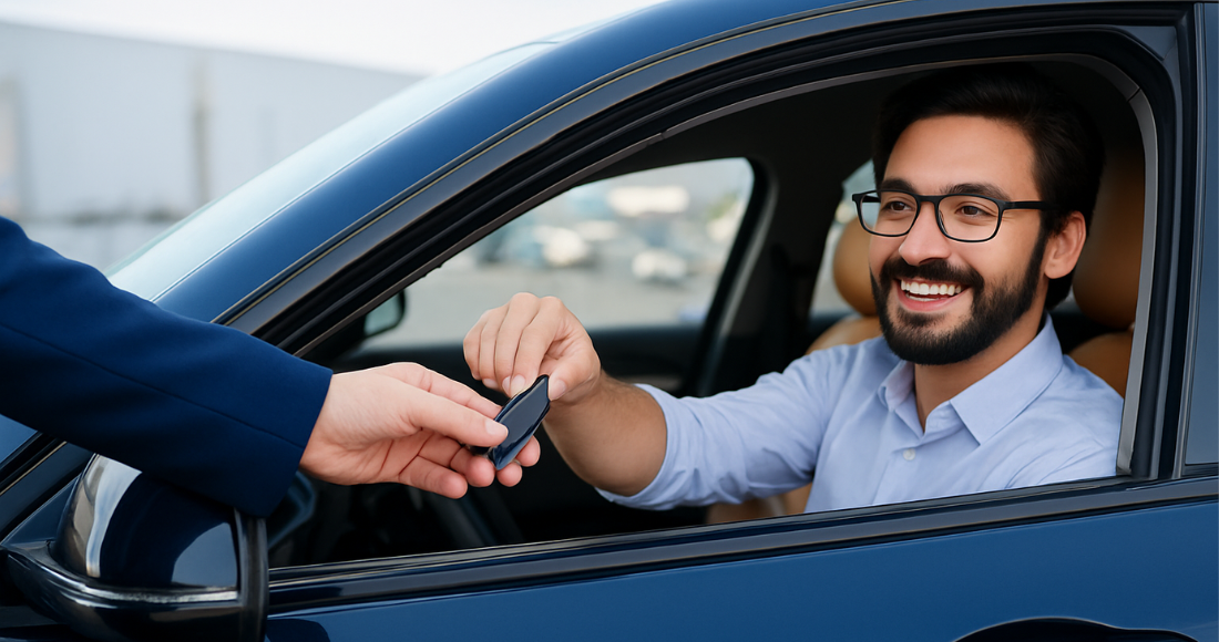 Buyer negotiating used card with the dealer